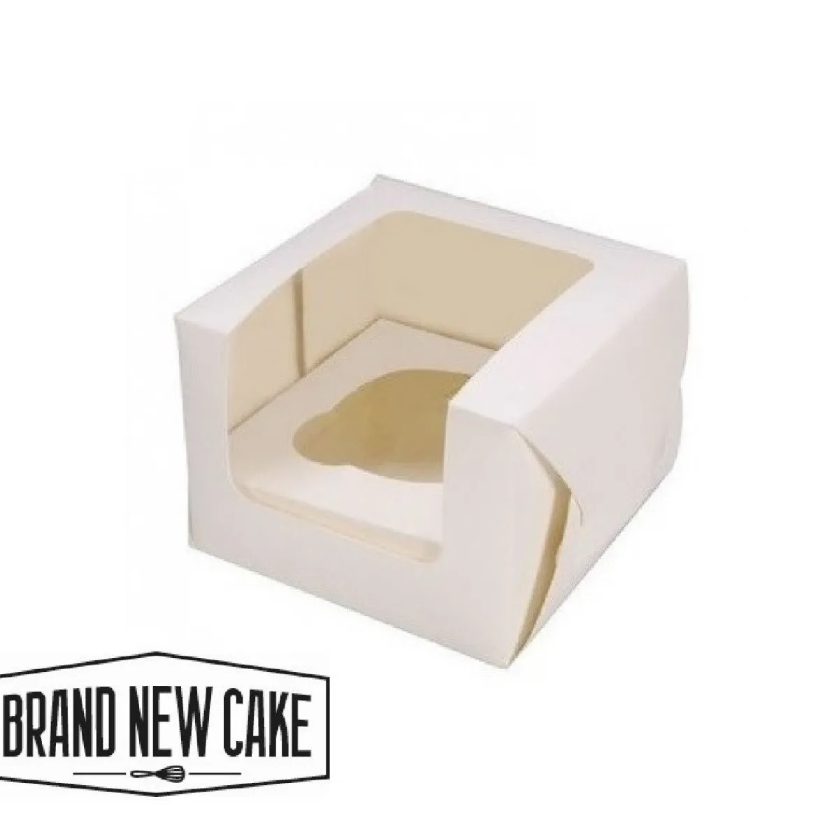 Discount BrandNewCake Cupcake Doosje 1 Wit (incl. tray met venster) 25st.