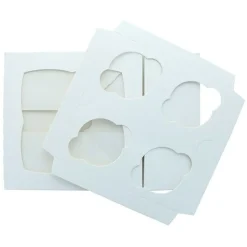 Hot BrandNewCake Cupcake Doosje 4 Wit (incl. tray met venster) 3st.