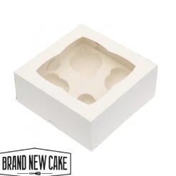Outlet BrandNewCake Cupcake Doosje 4 Wit (incl. tray met venster) 25st.