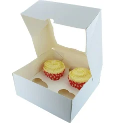 Outlet BrandNewCake Cupcake Doosje 4 Wit (incl. tray met venster) 25st.
