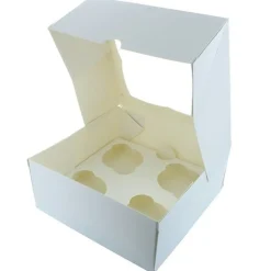 Outlet BrandNewCake Cupcake Doosje 4 Wit (incl. tray met venster) 25st.
