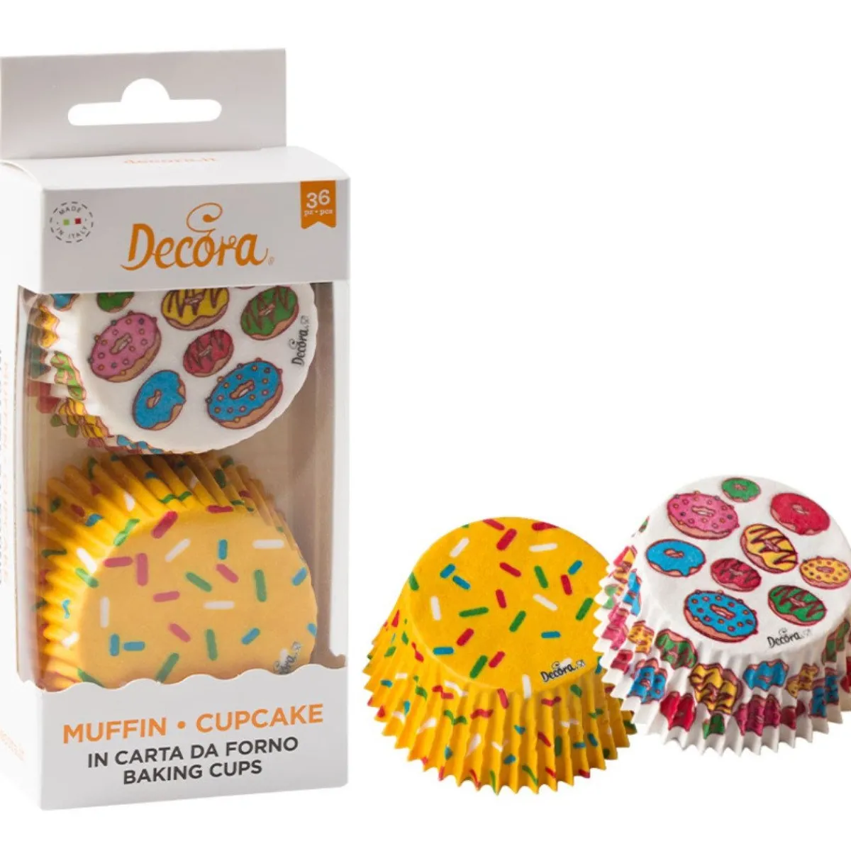 Decora Cupcake Vormpjes Donuts Ø50x32(h)mm 36 stuks**