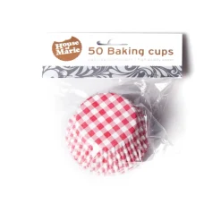 Best House of Marie Cupcake Vormpjes HoM Boerenbont Ruit Rood 50x33mm. 50st.