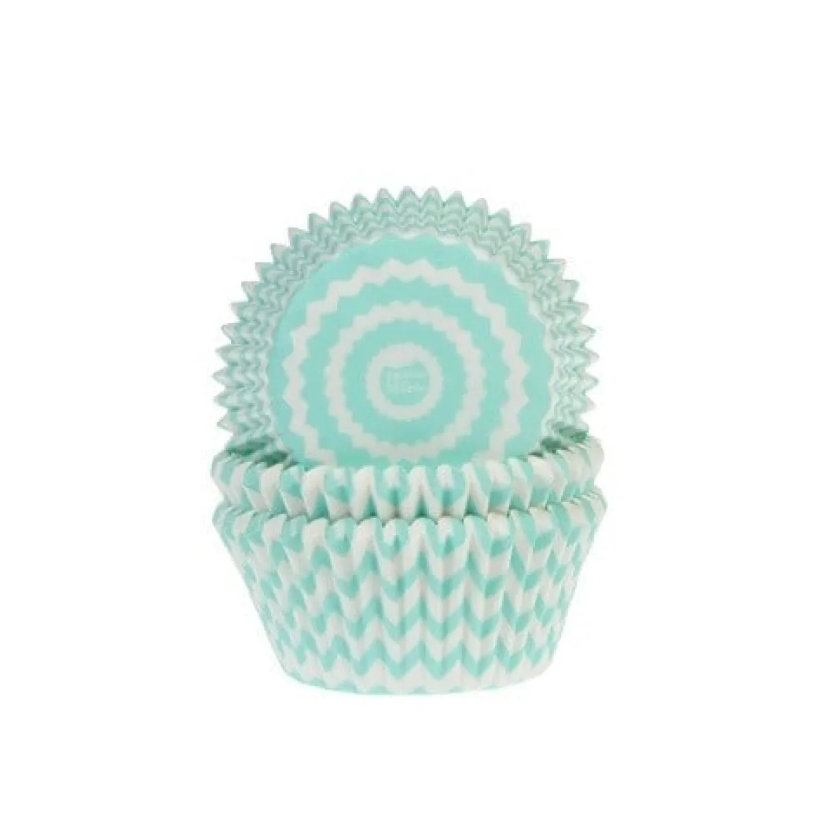 Outlet House of Marie Cupcake Vormpjes HoM Chevron Mint Groen 50x33mm. 50st.**