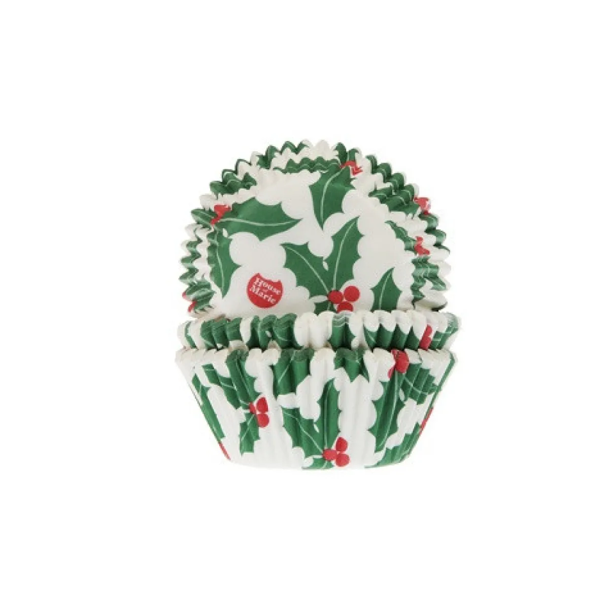 Best House of Marie Cupcake Vormpjes HoM Hulstblad met bes 50x33mm. 50st.