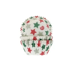 Hot House of Marie Cupcake Vormpjes HoM Kerst Sterren 50x33mm. 50st.