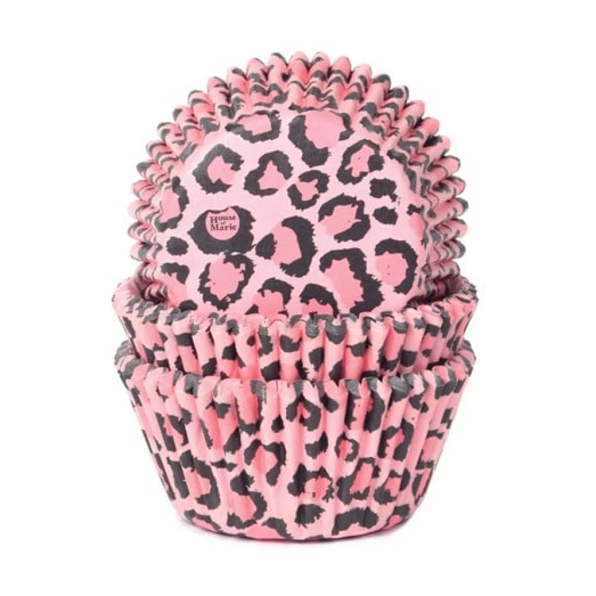 Discount House of Marie Cupcake Vormpjes HoM Luipaard Roze 50x33mm. 50st.