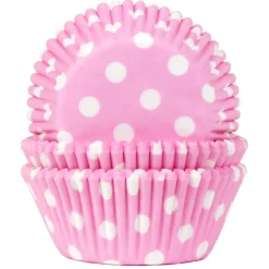 Discount House of Marie Cupcake Vormpjes HoM Polkadot Roze 50x33mm. 50st.