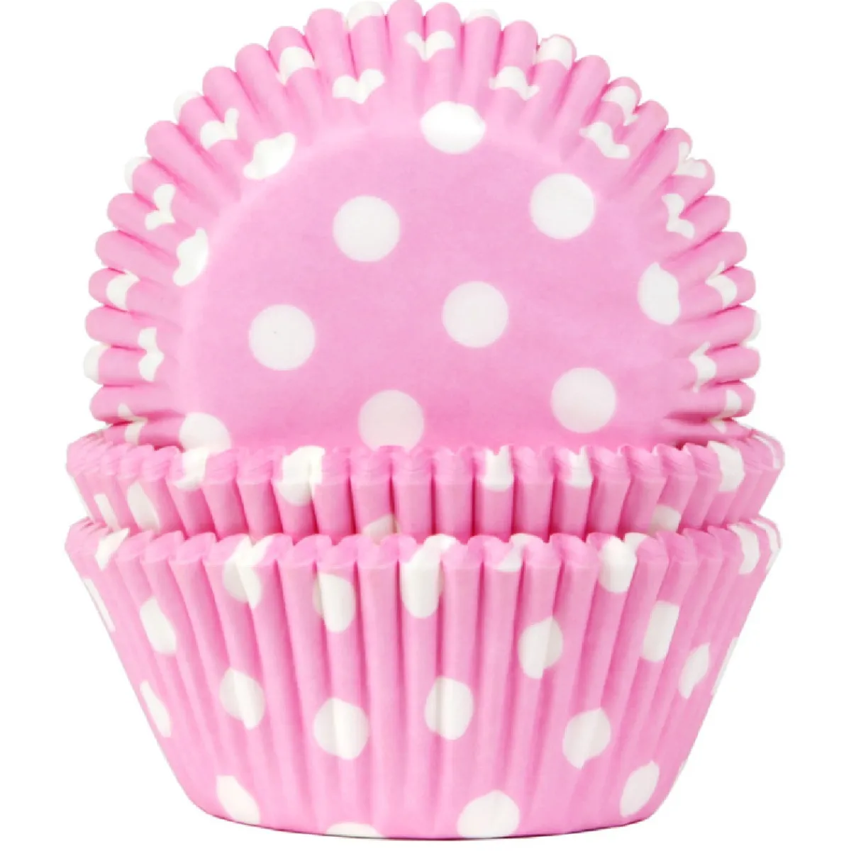 Discount House of Marie Cupcake Vormpjes HoM Polkadot Roze 50x33mm. 50st.