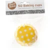 Discount House of Marie Cupcake Vormpjes HoM Polkadot Geel 50x33mm. 50st.