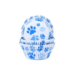 Discount House of Marie Cupcake Vormpjes HoM Pootafdruk Blauw 50x33mm. 50st.