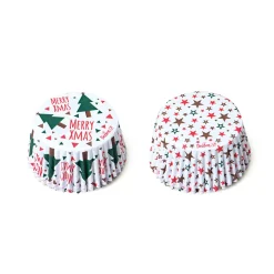 New Decora Cupcake Vormpjes Kerst Sterren Ø50x32(h) mm 36 stuks
