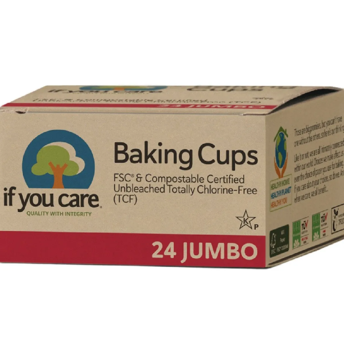 Online If You Care Cupcake Vormpjes Kraft Jumbo Ongebleekt 62x40mm 24st.