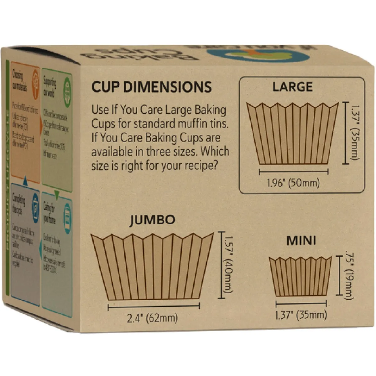 Online If You Care Cupcake Vormpjes Kraft Jumbo Ongebleekt 62x40mm 24st.