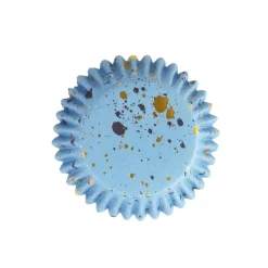 Best PME Cupcake Vormpjes Blauw met Goud 30 stuks