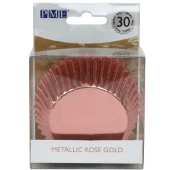PME Cupcake Vormpjes Metallic Rose Goud 30 stuks