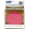 New PME Cupcake Vormpjes Roze met Gouden Rand 30 stuks