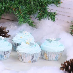 Online PME Cupcake Vormpjes Winter Bloemen 30 stuks**