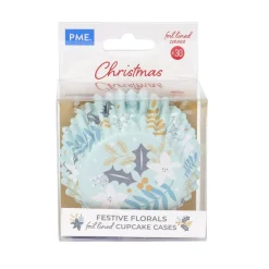 Online PME Cupcake Vormpjes Winter Bloemen 30 stuks**