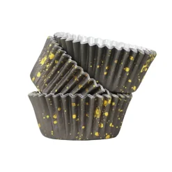 New PME Cupcake Vormpjes Zwart met Goud 30 stuks