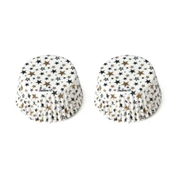 Decora Cupcake Vormpjes Sterren Goud/Zwart Ø50x32(h) mm 36 stuks