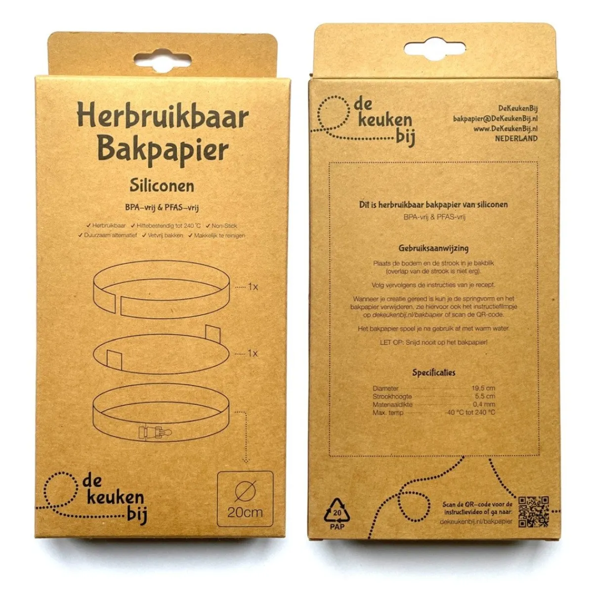 Online De Keukenbij Herbruikbaar Bakpapier Rond Siliconen Ø20cm