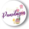 New Overig Etiket 'Fijne Paasdagen' Wit Ø50mm (500st)