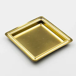 Discount Overig Gebaksschoteltje kunststof Vierkant Goud 88mm