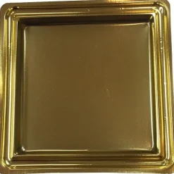 Discount Overig Gebaksschoteltje kunststof Vierkant Goud 88mm