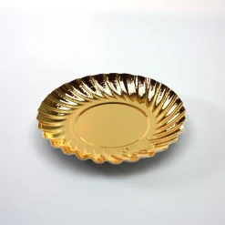 Clearance Overig Gebaksschoteltje Rond Ribbel Goud Ø8,8cm 100st.