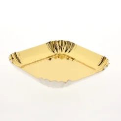 Sale Overig Gebaksschoteltje Vierkant Ribbel Goud 6,5x6,5cm 100st.