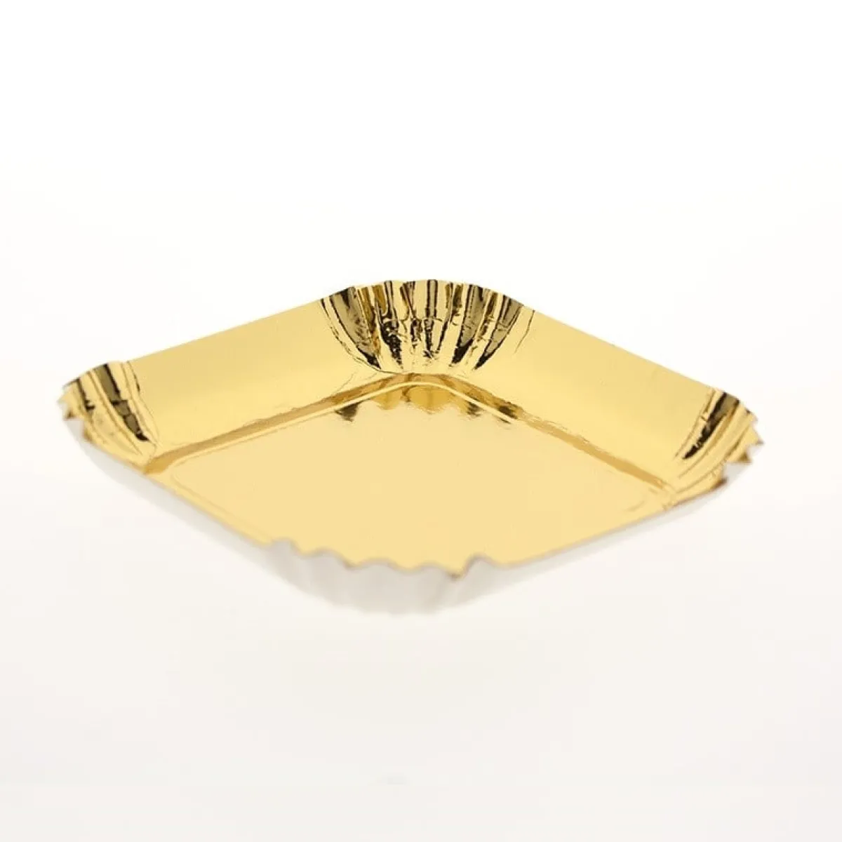 Sale Overig Gebaksschoteltje Vierkant Ribbel Goud 6,5x6,5cm 100st.