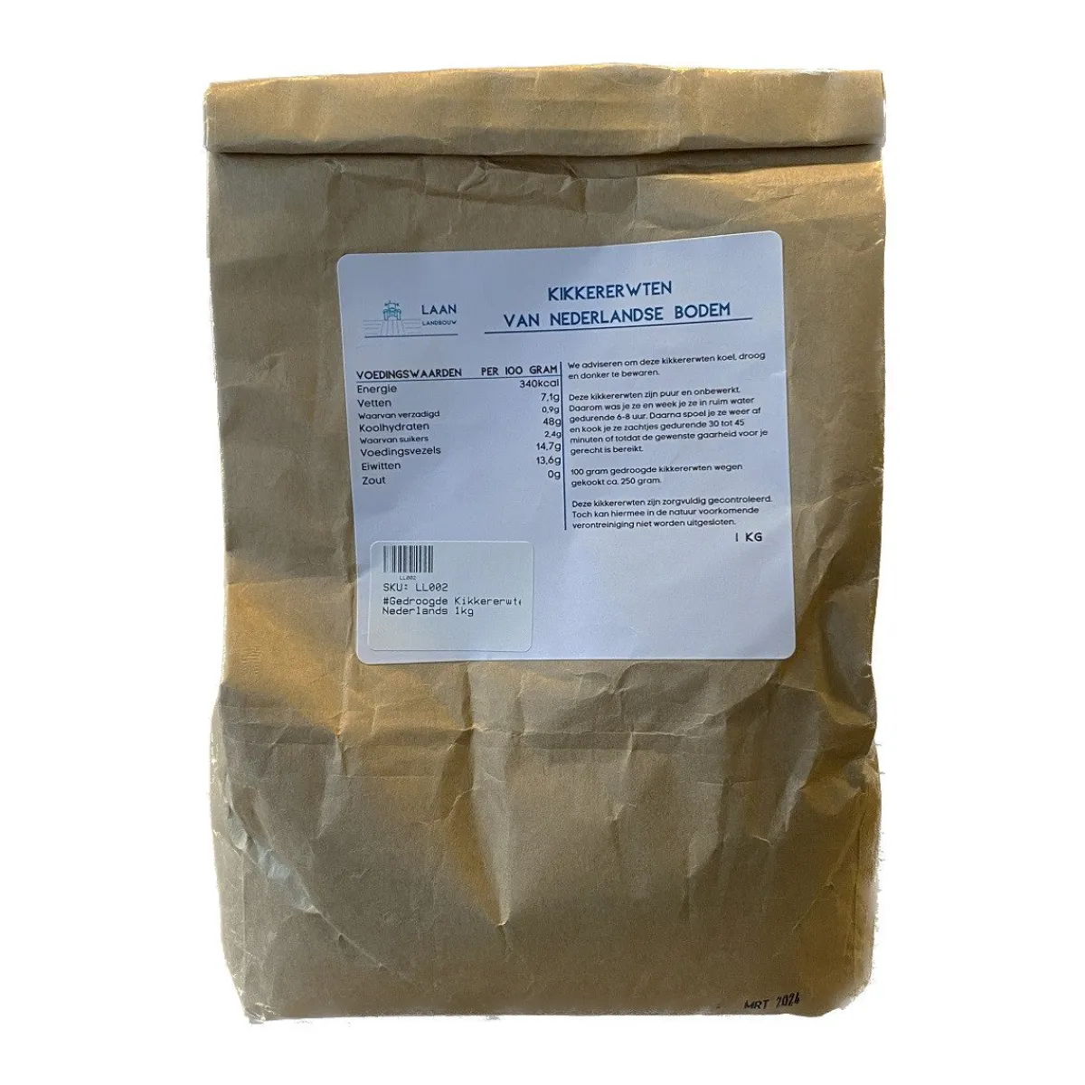 Clearance Gedroogde Kikkererwten Nederlands 1kg