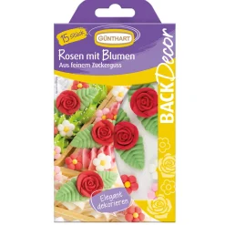 Outlet Günthart Suikerdecoratie Rozen en Bloemen 15st.