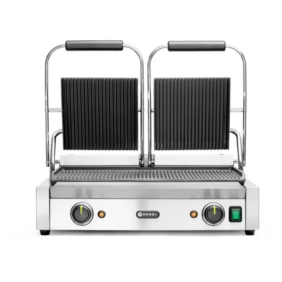 Clearance Hendi Contactgrill - dubbele versie Geheel geribd