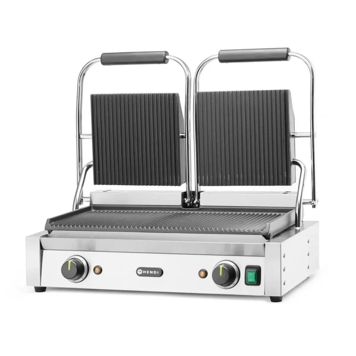 Clearance Hendi Contactgrill - dubbele versie Geheel geribd