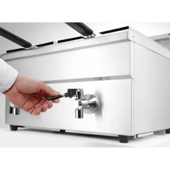 Clearance Hendi Inductie friteuse met aftapkraan - 2 x 8L