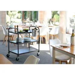 Online Hendi Serveerwagen mat zwart 3 plateaus