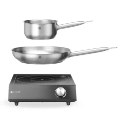 New Hendi Set: Inductie kookplaat 3500W + steelpan + koekenpan