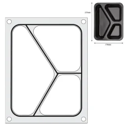 Best Hendi Traysealer matrix Driedelige container 227x178 mm