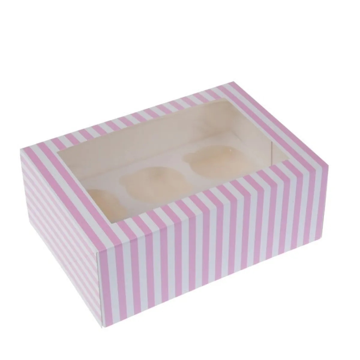 Best House of Marie HoM Cupcake Doosje 6 Circus (incl. tray met venster) 2st.