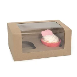 Best House of Marie HoM Cupcake Doosje 2 Kraft (incl. tray met venster) 3st.