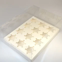 Sale House of Marie HoM Cupcake Doosje 12 Transparant (incl. tray) 10st.