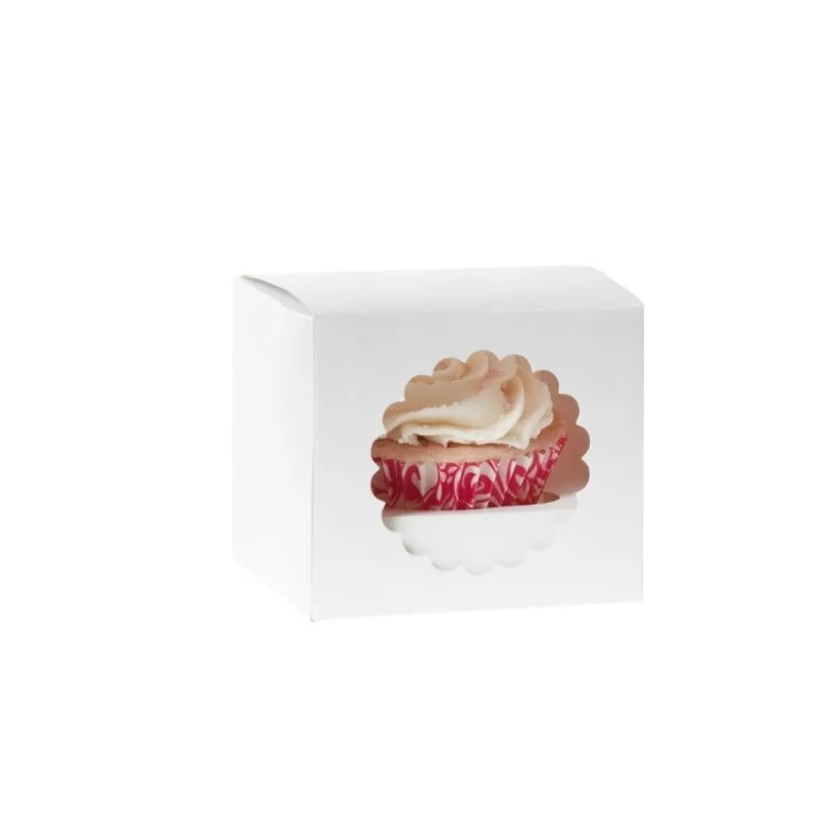 Hot House of Marie HoM Cupcake Doosje 1 Wit (incl. tray met venster) 100st.