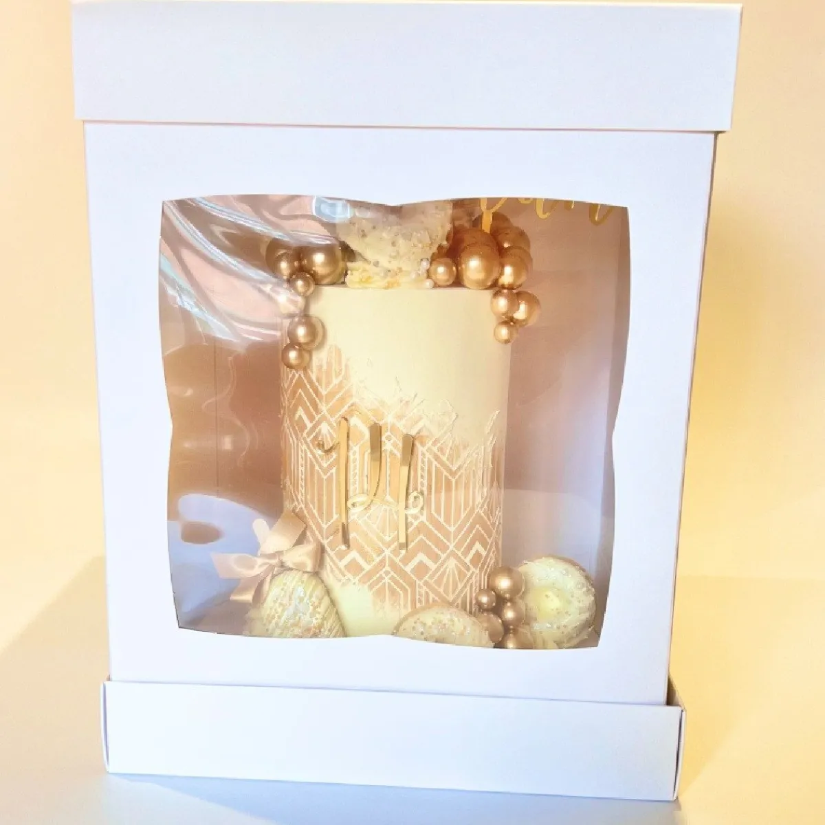 Hot House of Marie HoM Taartdoos 30,5x30,5x35,5cm Extra Hoog met Venster 5st.