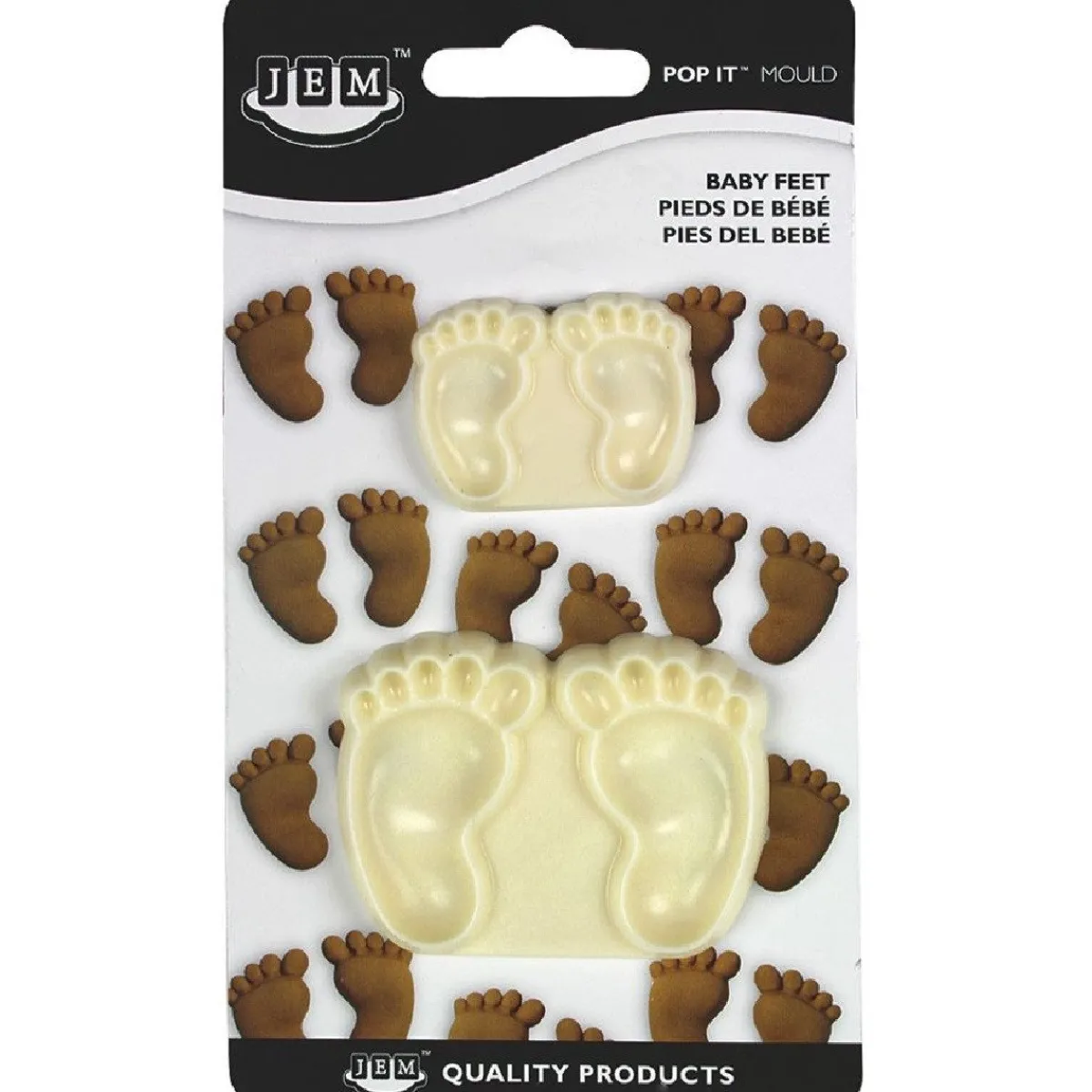 Outlet JEM Pop it uitsteker/mal Baby feet (baby voetjes) set/2