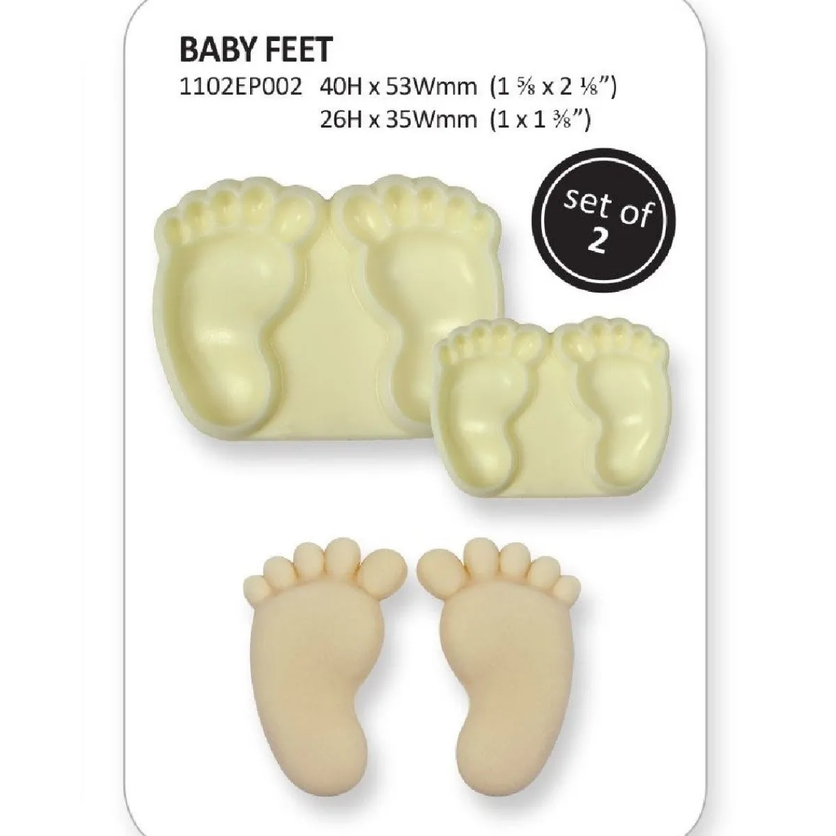 Outlet JEM Pop it uitsteker/mal Baby feet (baby voetjes) set/2