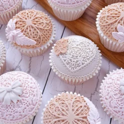 Hot Katy Sue Mold Floral Lace Cupcake
