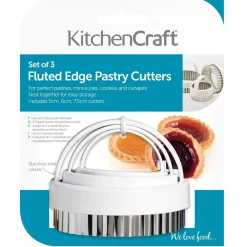 Clearance Kitchen Craft Uitsteker Set/3 Rond Gekarteld RVS