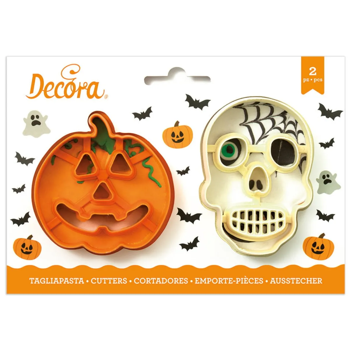 Discount Decora Koekjes Uitsteker Set Doodshoofd & Pompoen Halloween
